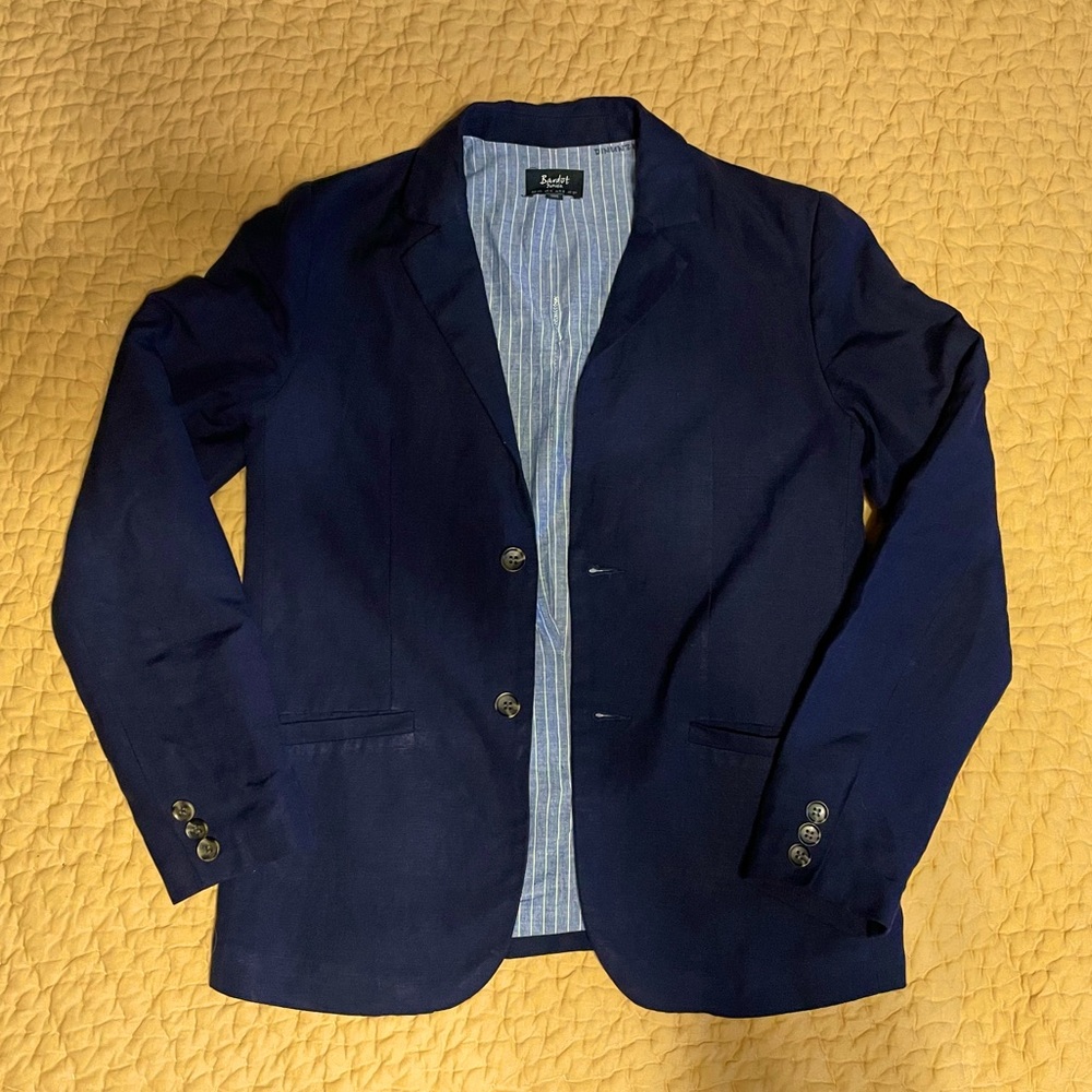 Navy cotton blazer, Bardot Junior, boys size 10
